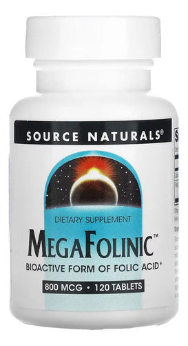 Source Naturals - Megafolinic 800 Mcg 120 Tabletas Sin Sabor