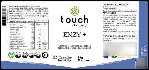 Touch Of Sinergy - Enzimas Digestivas, Enzy + 120 Capsulas