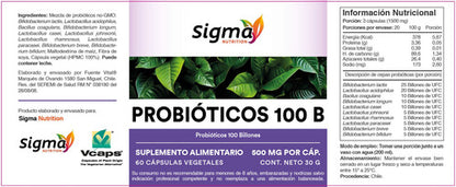 Sigma Nutrition- Probiotico 100billones Salud Digestiva
