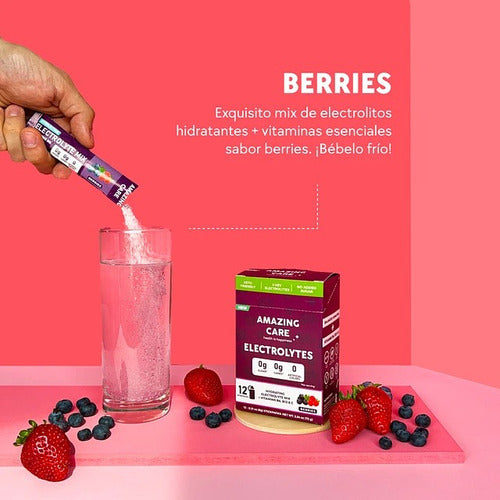 Amazing Care - Electrolitos Berries 12 Stickpacks