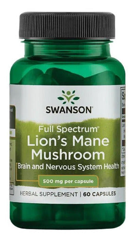 Hongos Lion's Mane Lion's Mane 500 Mg 60 Cápsulas Swanson