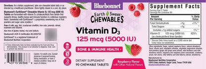 Bluebonnet - Vitamina D3 5000iu (125gr) Masticables