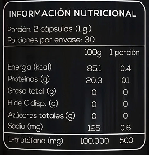 Extremo Sur- L-Triptófano 500 Miligramos 60 Cápsulas