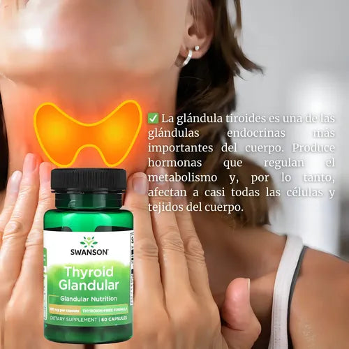 Swanson Tiroides Glandular 200 Mg 60 Capsulas Sabor Sin Sabor