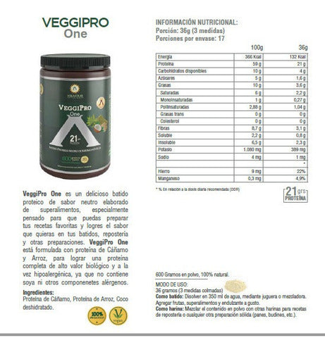 Veggipro One 600gr. - Batido Proteico Vegetal - Vegana