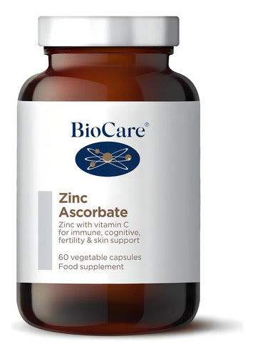 Biocare Ascorbato De Zinc 60 Cap Antioxidante Cognición Piel Sabor Sin Sabor