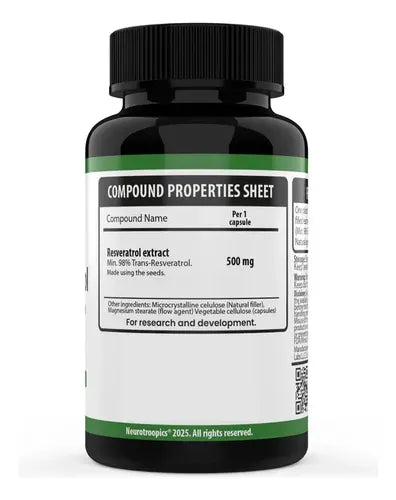 Neurotroopics- Trans-resveratrol 90 Cápsulas 