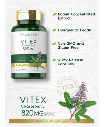 Carlyle Vitex - Chasteberry | 820 Mg | 150 Cápsulas N/a