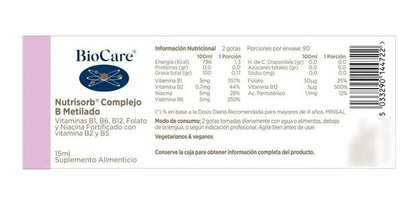 Biocare - Complejo B Metilado (piel Cabello Energia) 15 Ml