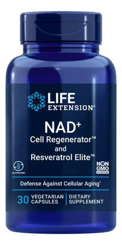 Life Extension, Nad+ 300mg Con Resveratrol, 30 Cápsulas Sin Sabor