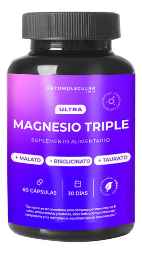 Ortomolecular- Ultra Magnesio Triple 60 Cápsulas