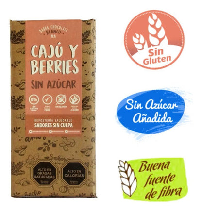Sabores Sin Culpa , Chocolate Blanco Con Caju Y Berries 80gr