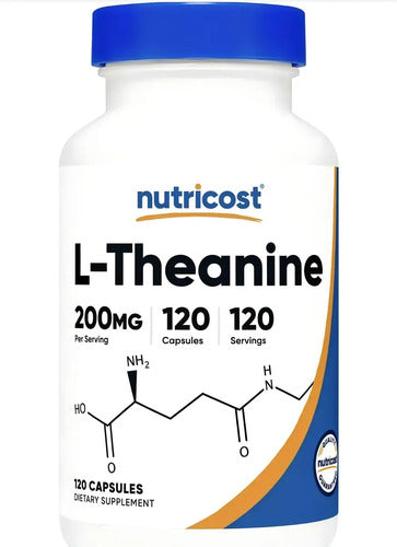 L Teanina 200mg 120 Cápsulas L Theanine Nutricost Nutricost! Sabor Neutro