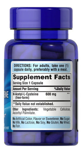 Puritans Pride- Nac 600mg 60capsulas Ninguno