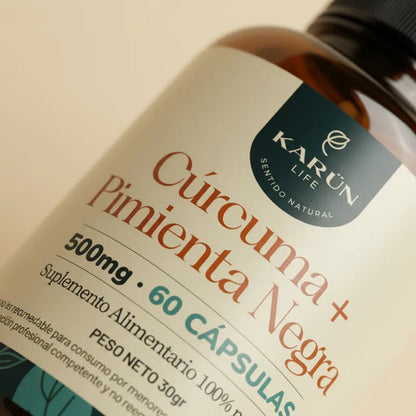 Karun Life - Curcuma+Pimienta 60 Cápsulas 