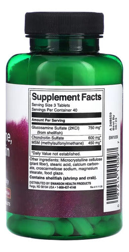Swanson- Glucosamine Chondroitin & Msm 120tabletas