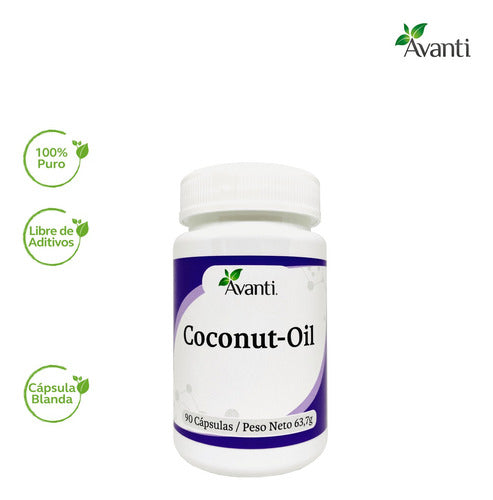 Avanti- Coconut-Oil (Aceite De Coco) 500 Miligramos 90 Cápsulas