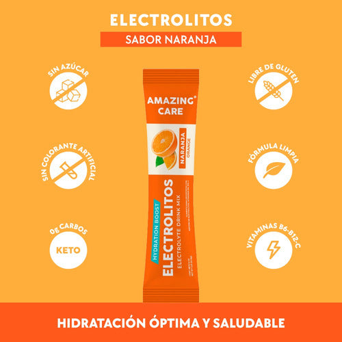Amazing Care - 12x Electrolitos Bebida Hidratante Naranja