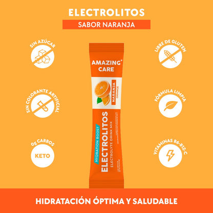 Amazing Care - 12x Electrolitos Bebida Hidratante Naranja