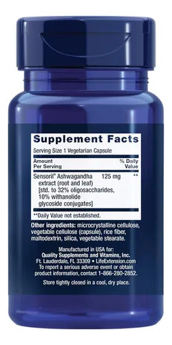 Life Extension Ashwagandha Optimizada Patentada 60 Cáps