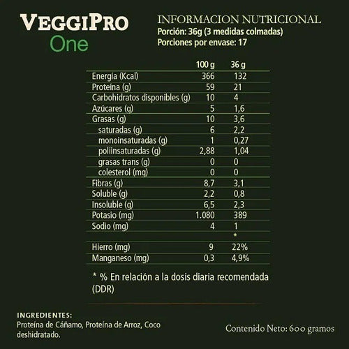 Pack 2 Unidades - Veggipro One 600g Polvo
