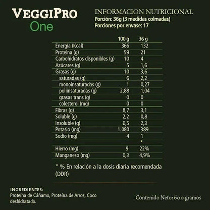 Pack 2 Unidades - Veggipro One 600g Polvo