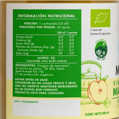 Manare- Vinagre De Manzana Con Matcha 500ml