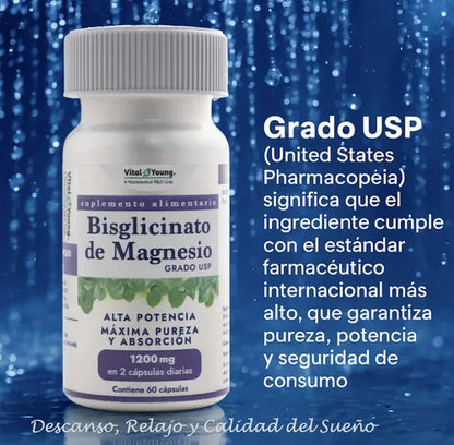 Vital & Young- Bisglicinato De Magnesio 1200 Mg  60 Cápsulas