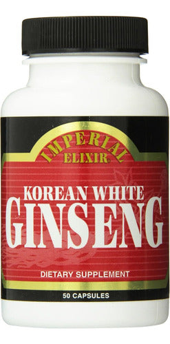 Imperial Elixir Ginseng Blanco Coreano, 500 Mg, 50 Cápsulas
