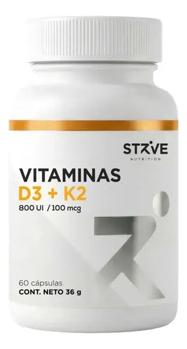 Strive  Nutrition- Vitamina D3 + K2 60 capsulas 
