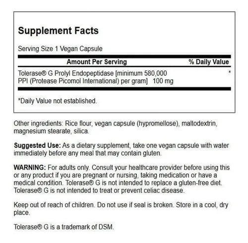 Swanson Ultra Gluten Rid Con Tolerasa G 100 Mg 90 Cápsulas V Sin Sabor