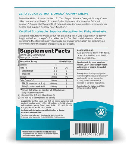 Nordic Naturals- Ultimate Omega (fruta Tropical) 54 Gomitas 