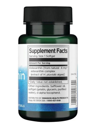 Swanson- Astaxantina 4mg 60 Softgels