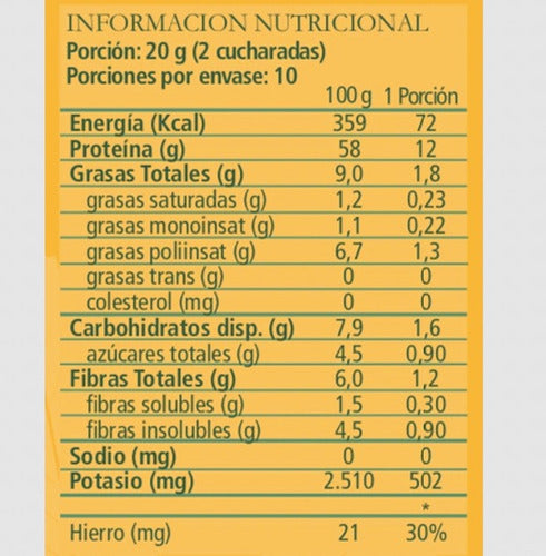 Hemp Protein 200g Polvo 100% Orgánico Proteina Vegetal