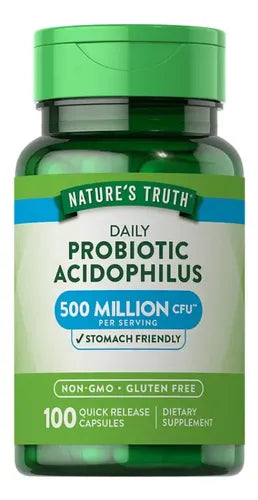 Nature's Truth - Probioticos Acidophilus 100 Capsulas - Sin Sabor