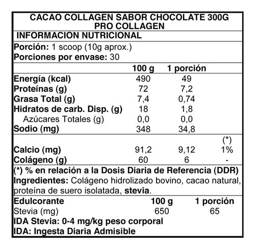 Pro Collagen- Colágeno Hidrolizado De Cacao 300g