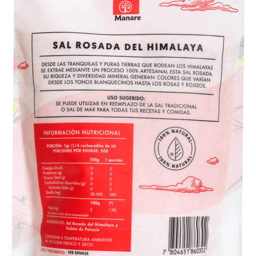 Manare- Sal Rosada Del Himalaya 500 gramos