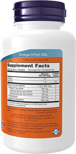 Krill Now 500 Mg 60 Capsulas Blandas Concentrado Omega  3  Sabor Sin Sabor