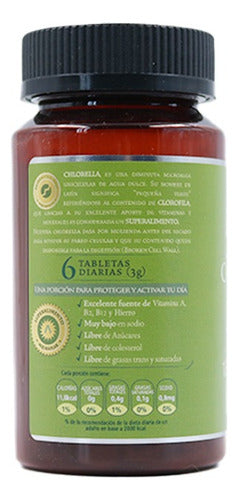 Chlorella Active Aquasolar 180 Tabletas 100% Orgánicas