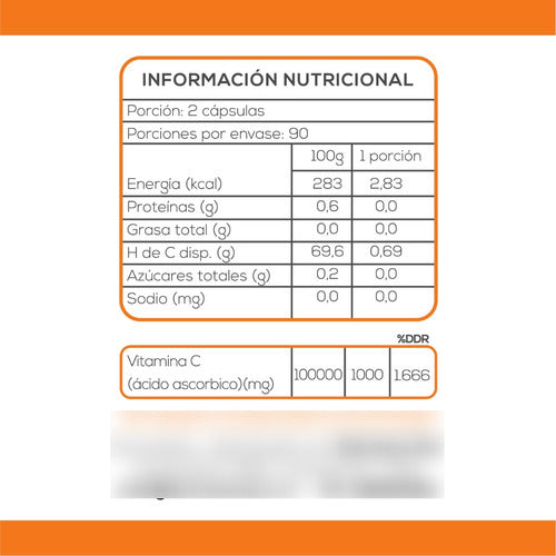 Extremo Sur- Vitamina C 500 Miligramos 90 Cápsulas