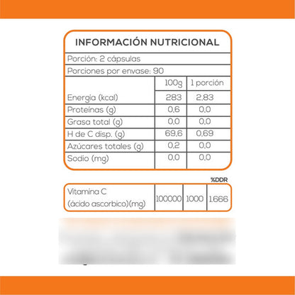 Extremo Sur- Vitamina C 500 Miligramos 90 Cápsulas