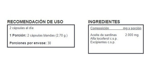Aceite De Pescado Frasco Con 60 Cápsulas Blandas
