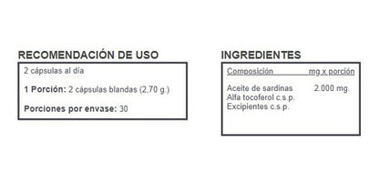 Aceite De Pescado Frasco Con 60 Cápsulas Blandas