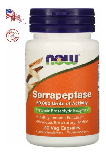 Serrapeptase 60,000 Spu 60 Cápsulas Vegetarianas Now Foods Validez Del Sabor: 23/07