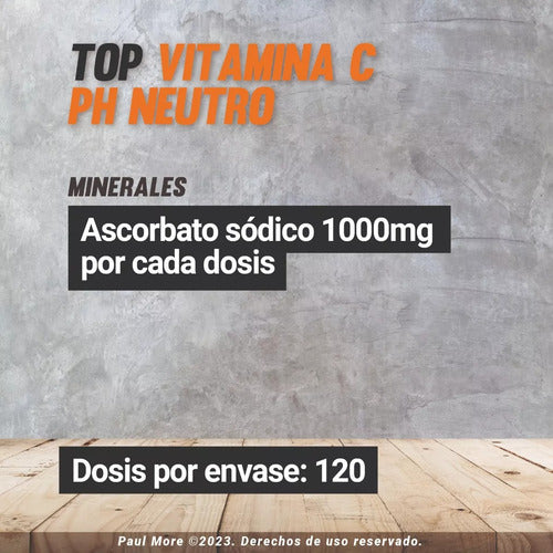 Paul More- Vitamina C1000 mg  PH Neutro  360 Cápsulas