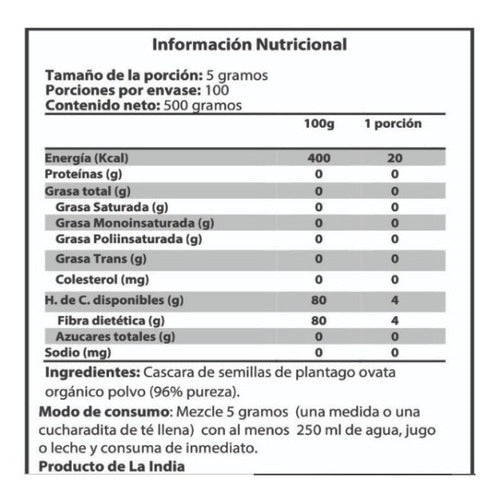Magmagen- Psyllium Husk Organico 500 Gramos