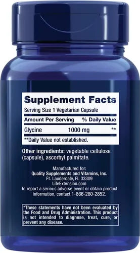 Life Extension - Glicina 1000mg 100caps Sin Sabor