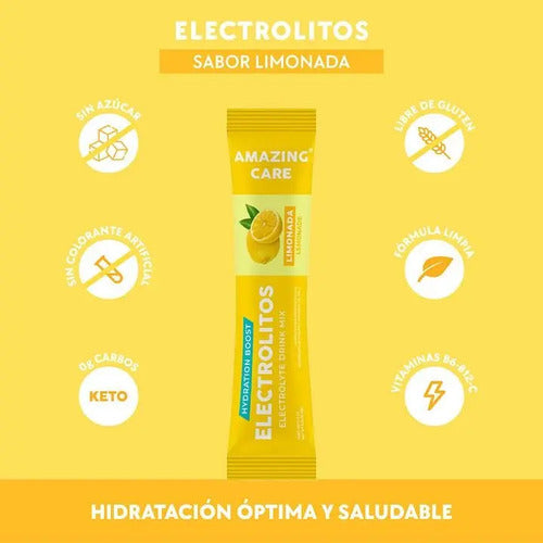 Amazin Care- Electrolitos Caja Display 30 Sticks Sin Azucar