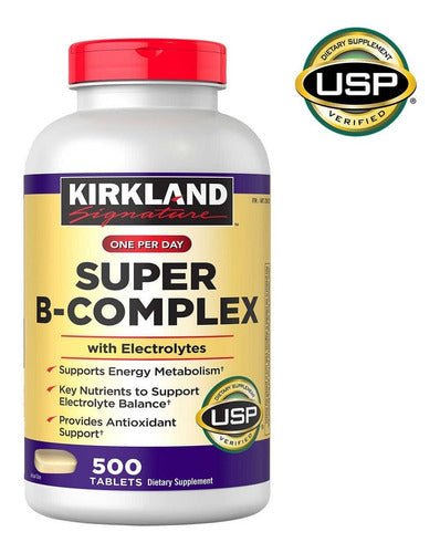 Kirkland- Super Complejo B Con Electrolitos 500 Tabletas