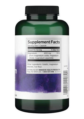 Swanson- Magnesio Triple Complex 400mg 300 Capsulas
